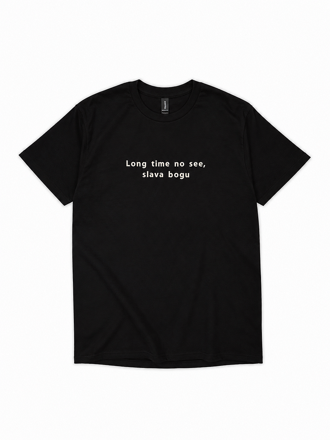 T-shirt brodé « Long Time No See, Slava Bogu »