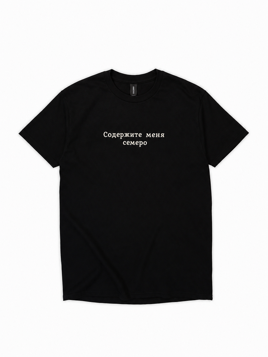 T-shirt brodé - Contenez-moi par sept